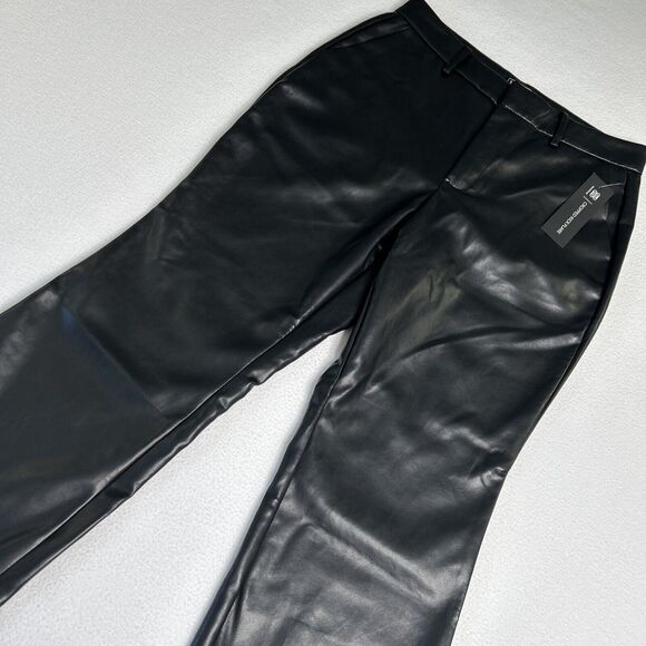 Bagatelle Women's Size M NWT Vegan Leather Cropped Flare Pants Black 81500 - Picture 1 of 8